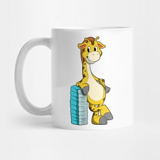 Giraffe with Stack of Books Mug